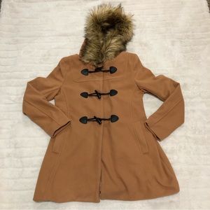 2Sable Duffle Coat Women’s Size Small Brown buttons